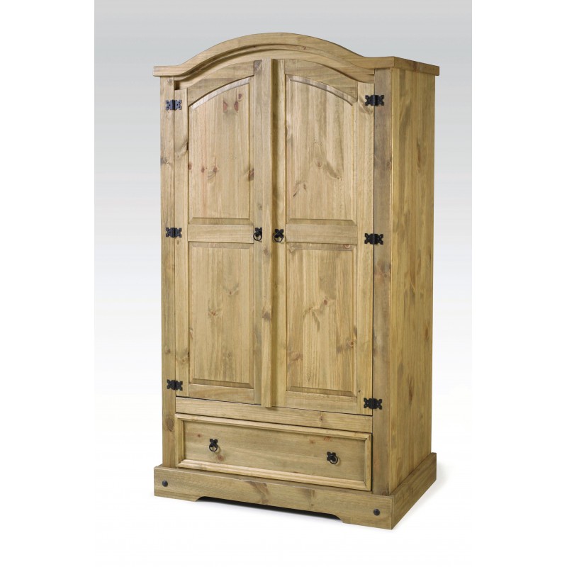 DC Corona 1 Door 1 Drawer Wardrobe Waxed Pine